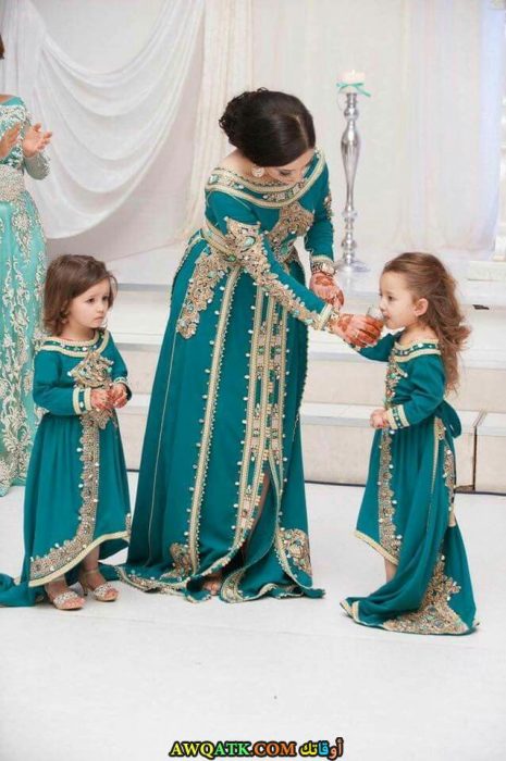 أشيك و أرقى عباية قفطان مطرزة بالكامل
