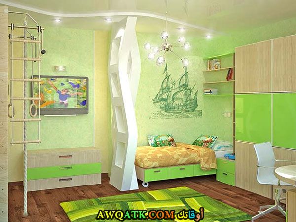 غرفة نوم أطفال خضراء 2017