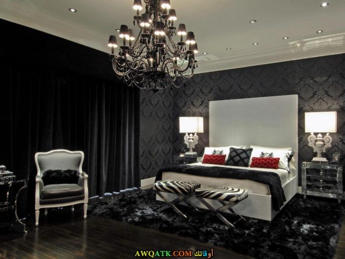  غرف نوم رمانسية باللون الأسود
