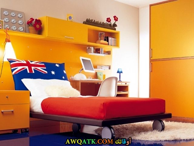 غرفة نوم باللون البرتقالي 2017