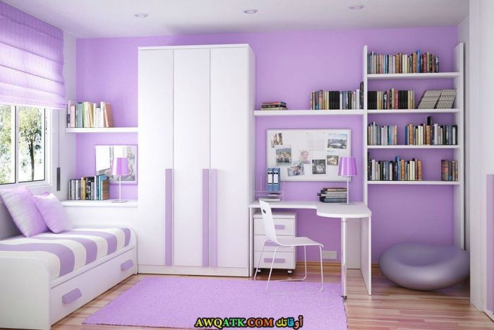 غرفة نوم جميلة باللون الموف 