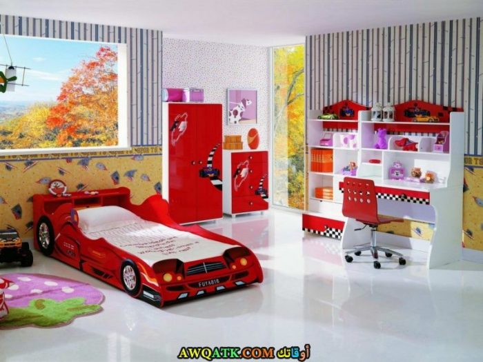 غرفة نوم حمراء جميلة جداً