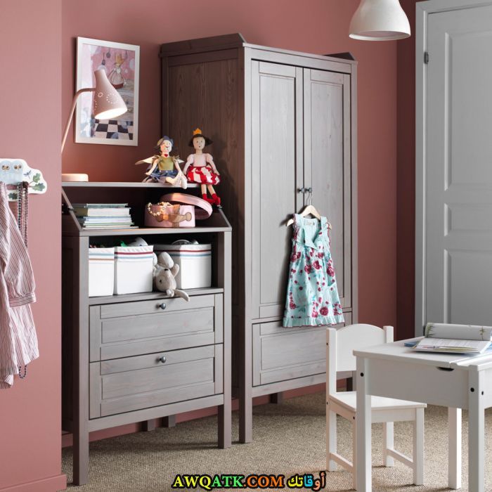 غرف نوم إيكيا أطفال برتقالي أحمر أبيض رمادي بينك موف لبني أزرق