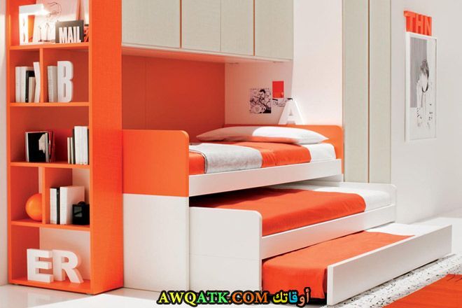 غرفة نوم برتقالية شيك جداً