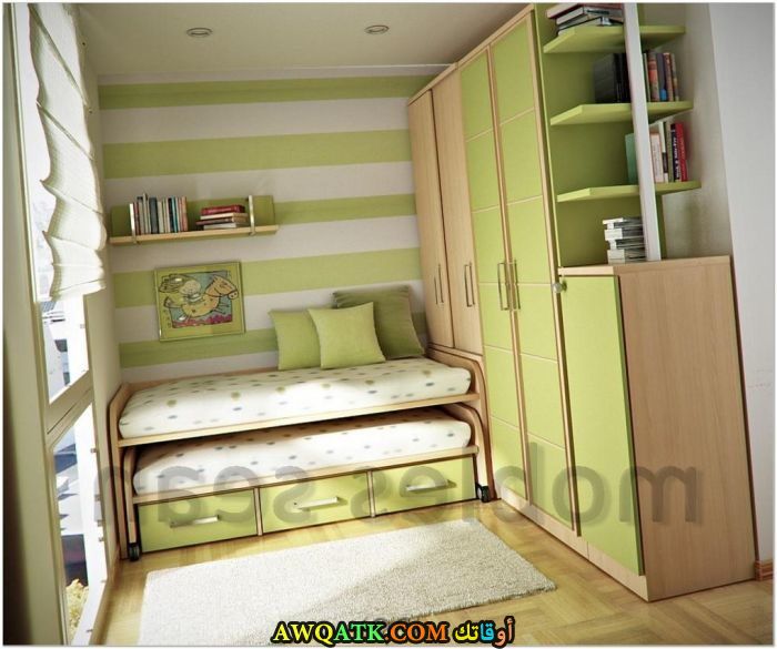 غرفة نوم خضراء شيك ورائعة