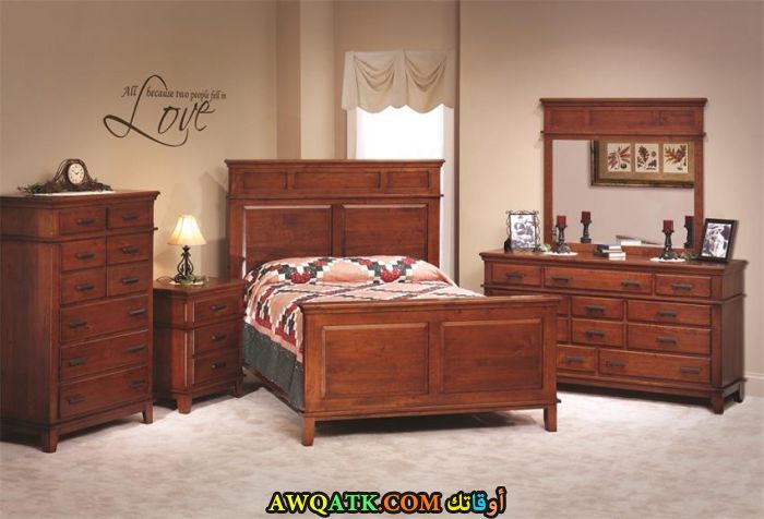 غرف نوم خشب زان أحمر بني وبكل الألوان تصميمات رائعة