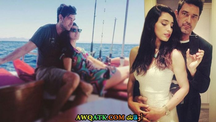 صورة عائلية للفنان التركي بوراك هاكي مع زوجته وهي حامل