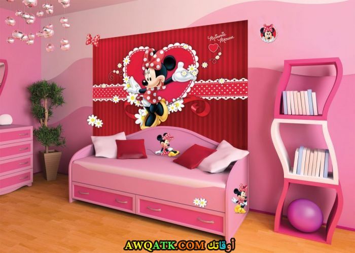 غرفة نوم رائعة وشيك باللون البينك