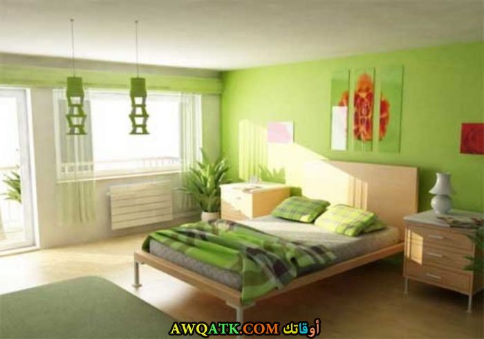 غرفة نوم خضراء رائعة