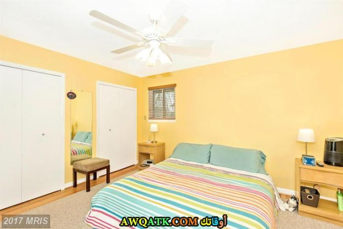 غرفة نوم صفراء شيك جداً