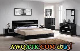 غرفة نوم باللون الأسود شيك وروعة