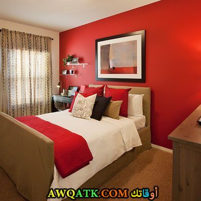 غرفة نوم باللون الأحمر شيك جداً