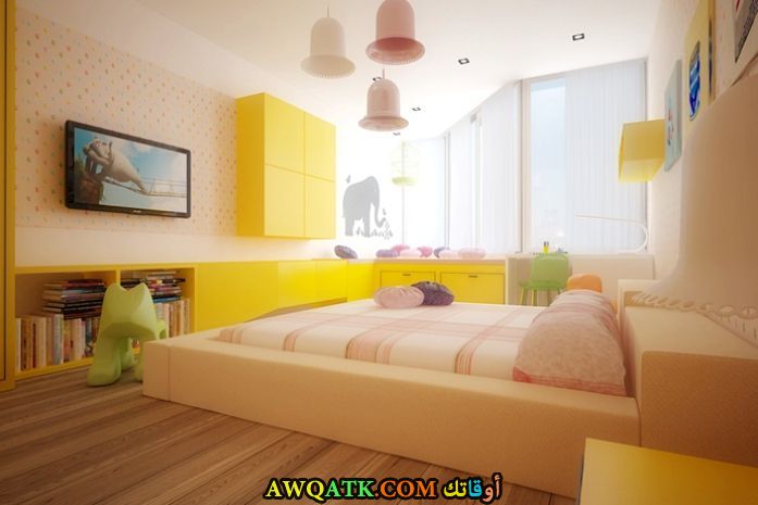 غرفة نوم باللون الأصفر روعة