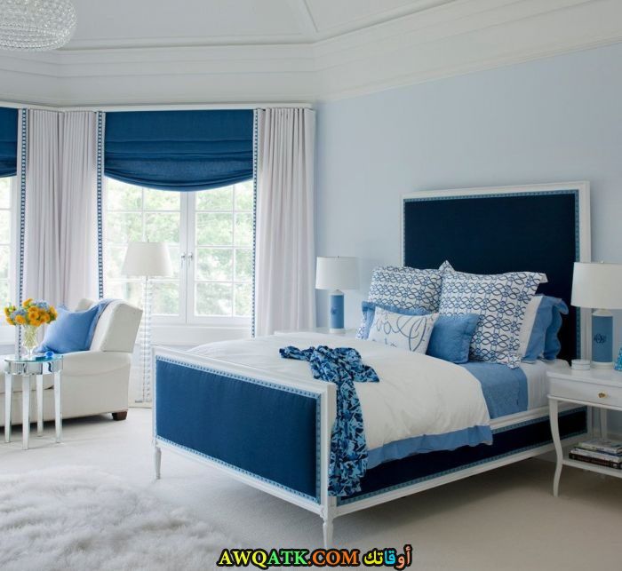 غرفة نوم باللون الأزرق رائعة
