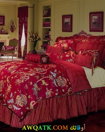 غرفة نوم حمراء شيك جداً