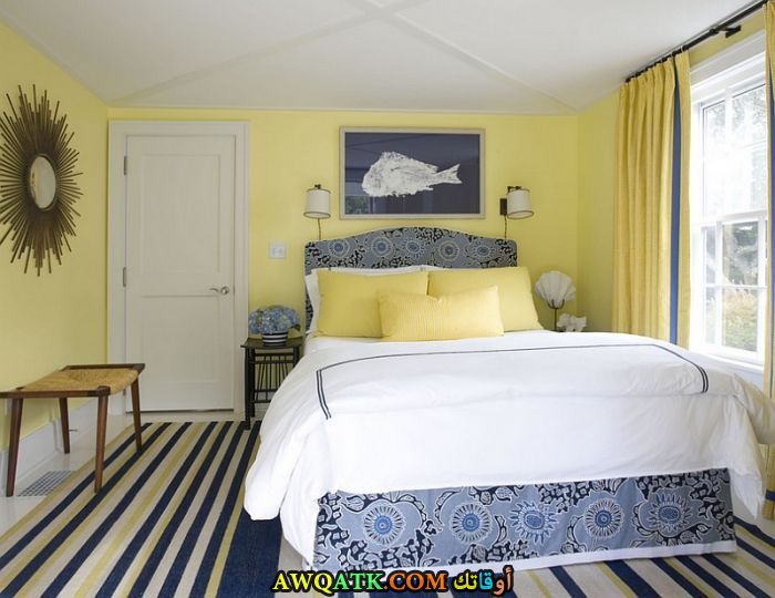 غرفة نوم صفراء رائعة