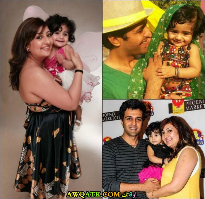 صورة الفنانة الهندية جوهي بارمار شروف وأولادها