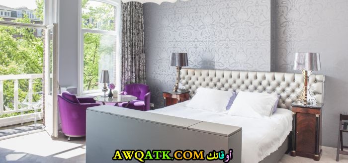 غرفة نوم شيك باللون الرمادي