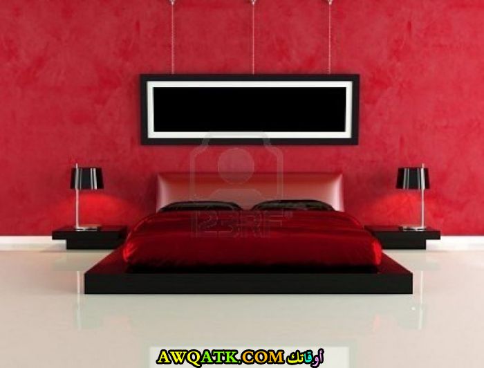 غرفة نوم باللون الأحمر جميلة جداً وجديدة