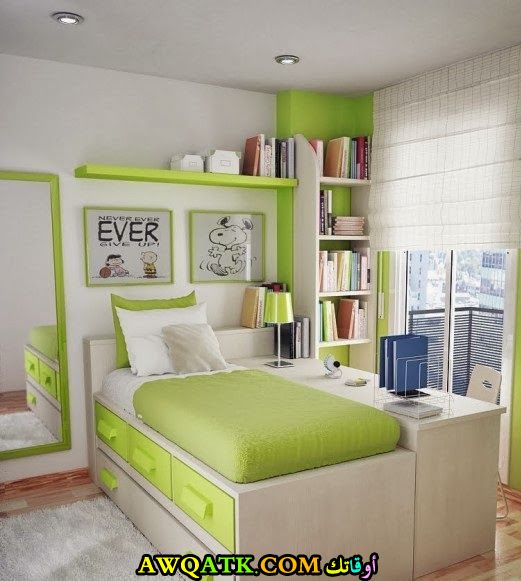 غرفة نوم خضراء رائعة 