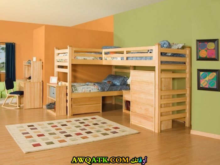 غرفة نوم شبابية برتقالية 