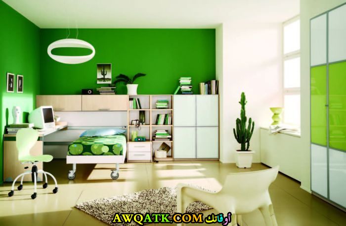 غرفة نوم باللون الأخضر روعة وشيك 