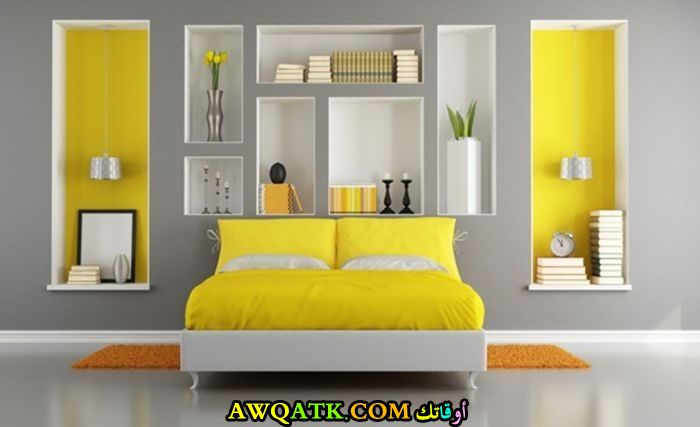 غرفة نوم باللون الأصفر2017