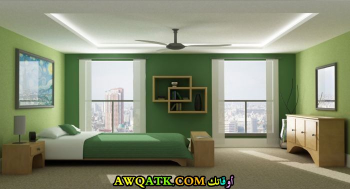 غرفة نوم خضراء شيك 