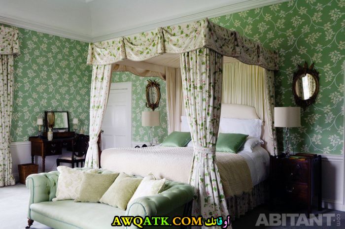 غرف نوم باللون الأخضر جميلة جداً
