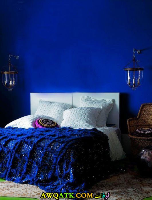 غرفة نوم زرقاء روعة 