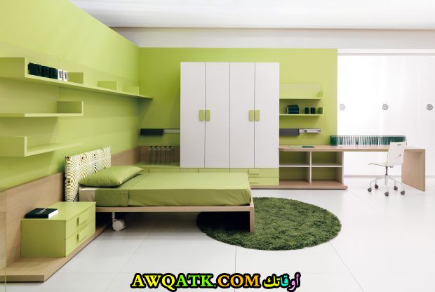 غرفة نوم خضرء شيك جداً