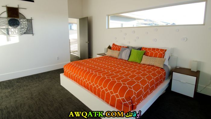 غرفة نوم باللون البرتقالي روعة 2017