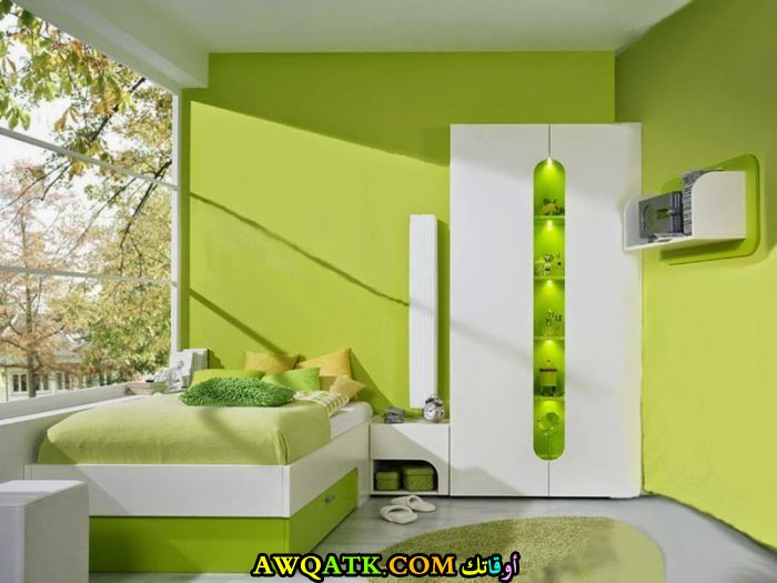 غرفة نوم روعة باللون الأخضر 2017
