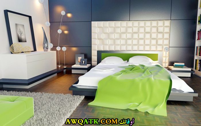 غرفة نوم باللون الأخضر رائعة