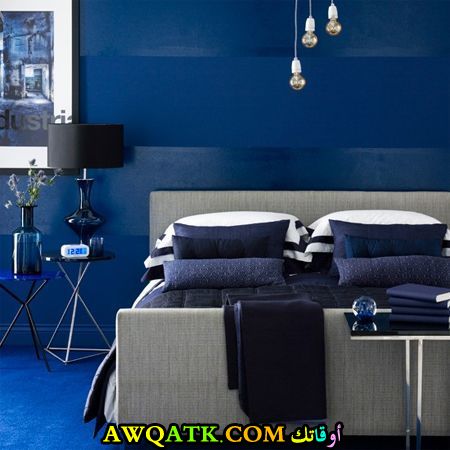 غرفة نوم زرقاء روعة
