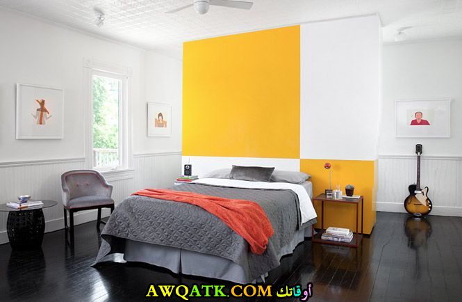 غرفة نوم صفراء رائعة