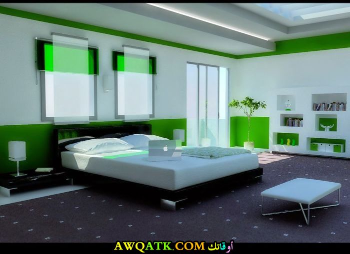 غرفة نوم روعة باللون الأخضر