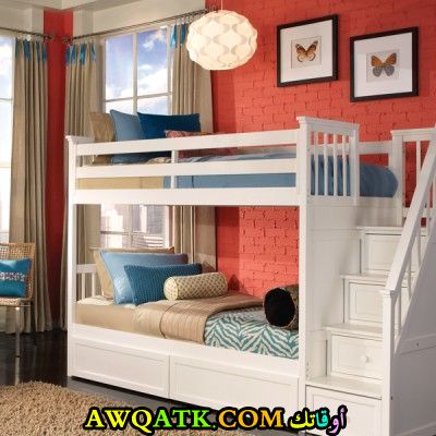 غرفة نوم بيضاء للأولاد رائعة