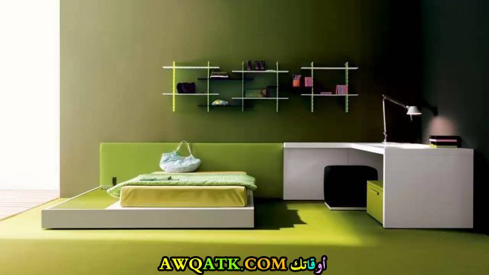 غرفة نوم خضراء جميلة جداً