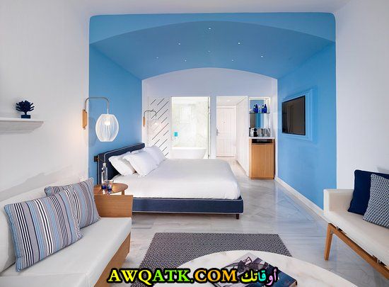 غرفة نوم زرقاء روعة