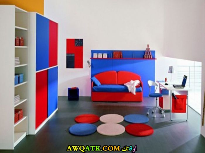 غرفة نوم باللون الأزرق شيك وروعة