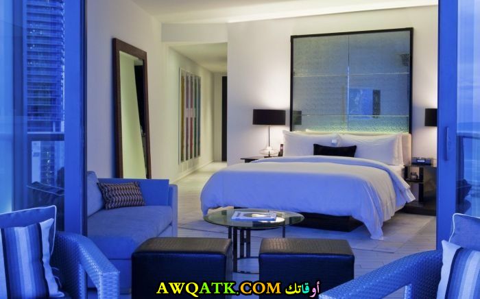 غرفة نوم زرقاء روعة وجميلة
