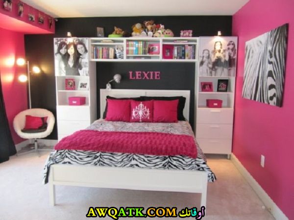 غرفة نوم باللون البينك شيك جداً