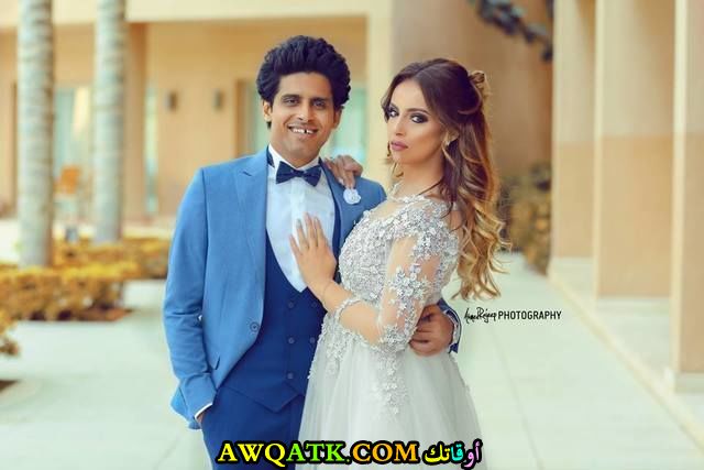صورة الفنانة المصرية إسراء عبد الفتاح وزوجها الفنان حمدي الميرغني