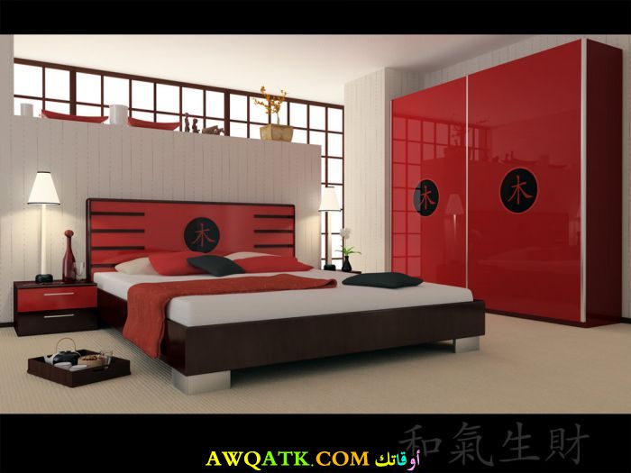 غرف نوم حمراء غرف نوم حمراء