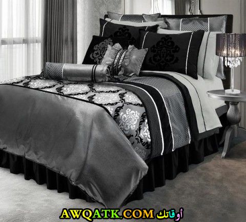 غرفة نوم جميلة وشيك باللون الأسود والفضي