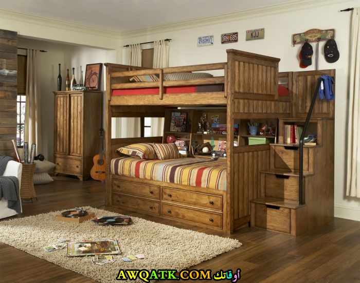 غرفة نوم أطفال خشب روعة 
