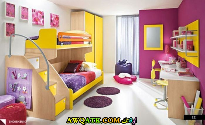غرفة نوم باللون الأصفر رائعة 