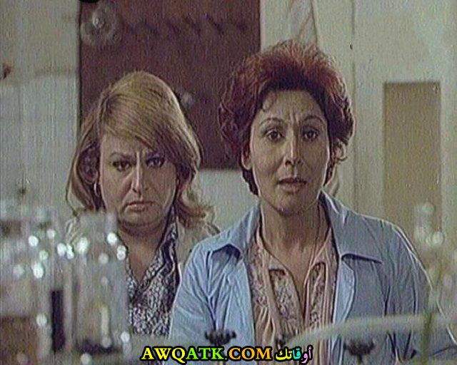 أحلى صورة للفنانة الجميلة كوثر رمزي مع الفنانة سهير