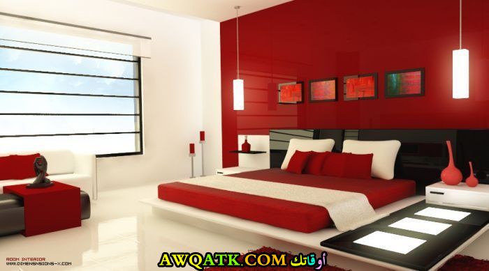 ديكورات غرف نوم حمراء رائعة ديكورات غرف نوم حمراء رائعة